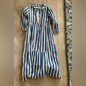 Tahari Blue and White Striped Dress